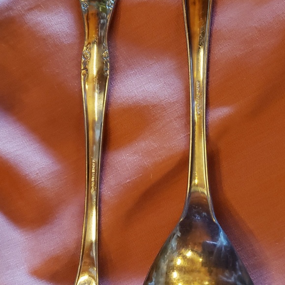 ESTIA GOURMET Cascade Floral 9 Inch Stainless Steel 2pc Salad Serving Set - RARE - Picture 4 of 7